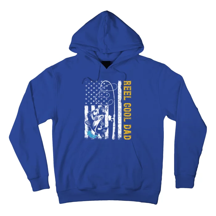 Usa Flag Reel Cool Dad Fishing Fisher Fisher Fathers Day Gift Hoodie