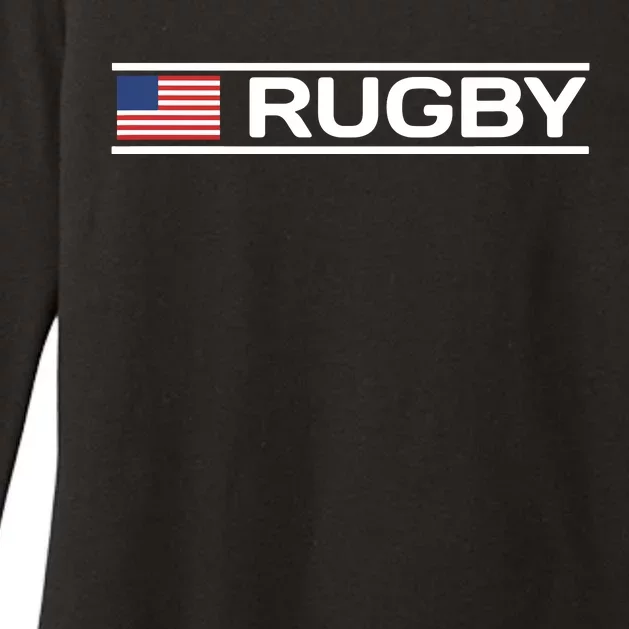 USA Flag Rugby Womens CVC Long Sleeve Shirt