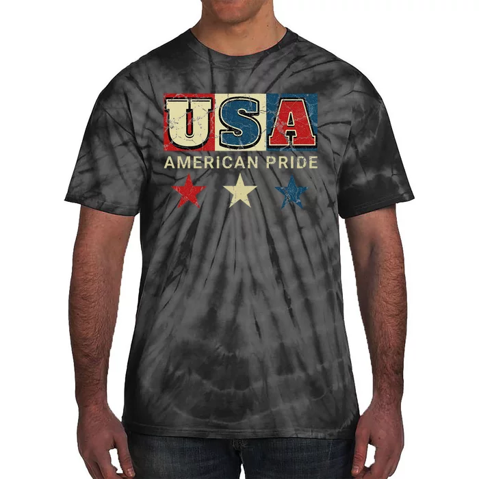 Usa Flag Red White Blue Patriotic American Pride Tie-Dye T-Shirt