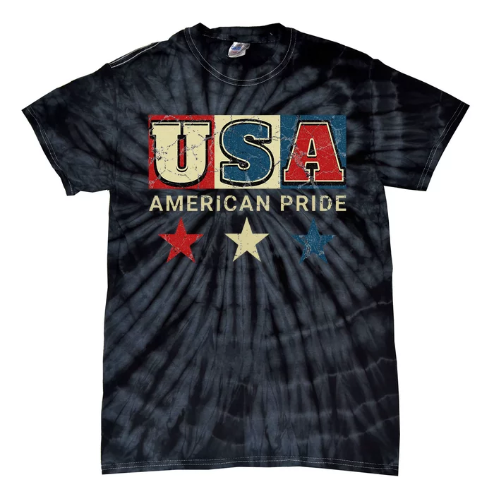 Usa Flag Red White Blue Patriotic American Pride Tie-Dye T-Shirt