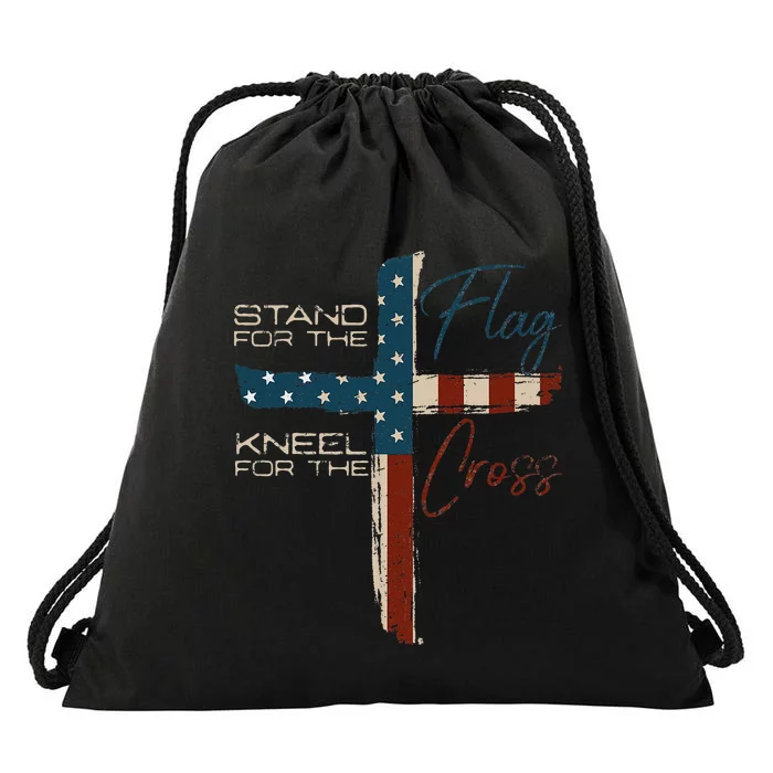 USA Flag Religious Quote 4th Of July Christian Faith Drawstring Bag