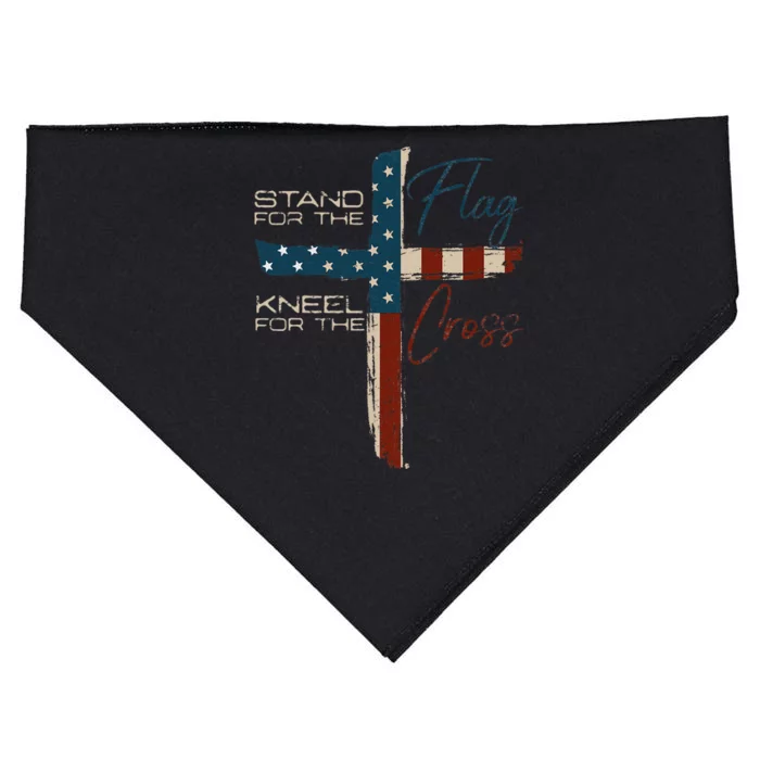 Usa Flag Religious Quote Christian Faith USA-Made Doggie Bandana