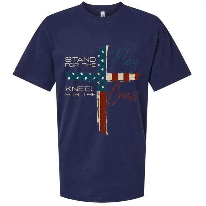 Usa Flag Religious Quote Christian Faith Sueded Cloud Jersey T-Shirt