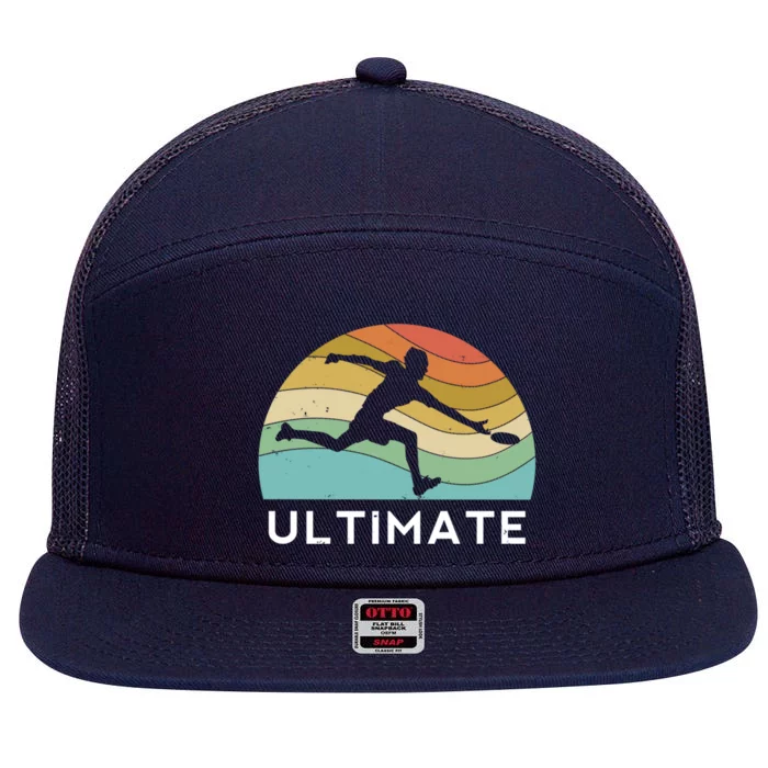 Ultimate Frisbee Retro Player Flying Disc Throwing Meaningful Gift 7 Panel Mesh Trucker Snapback Hat