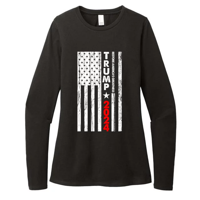 Usa Flag Restore AmericaS Greatness Trump 2024 Cute Gift Womens CVC Long Sleeve Shirt