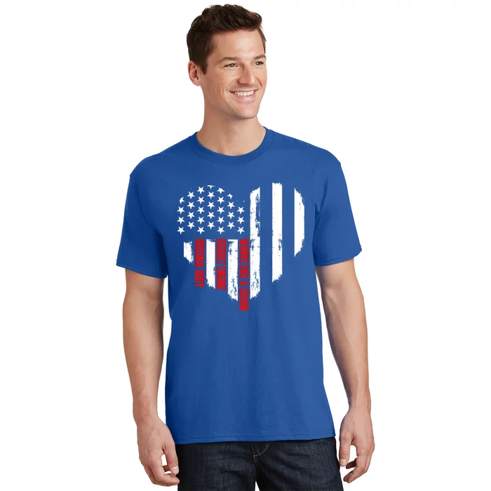 Us Flag Rebuild Engine Open Heart Surgery Patriotic Gift T-Shirt