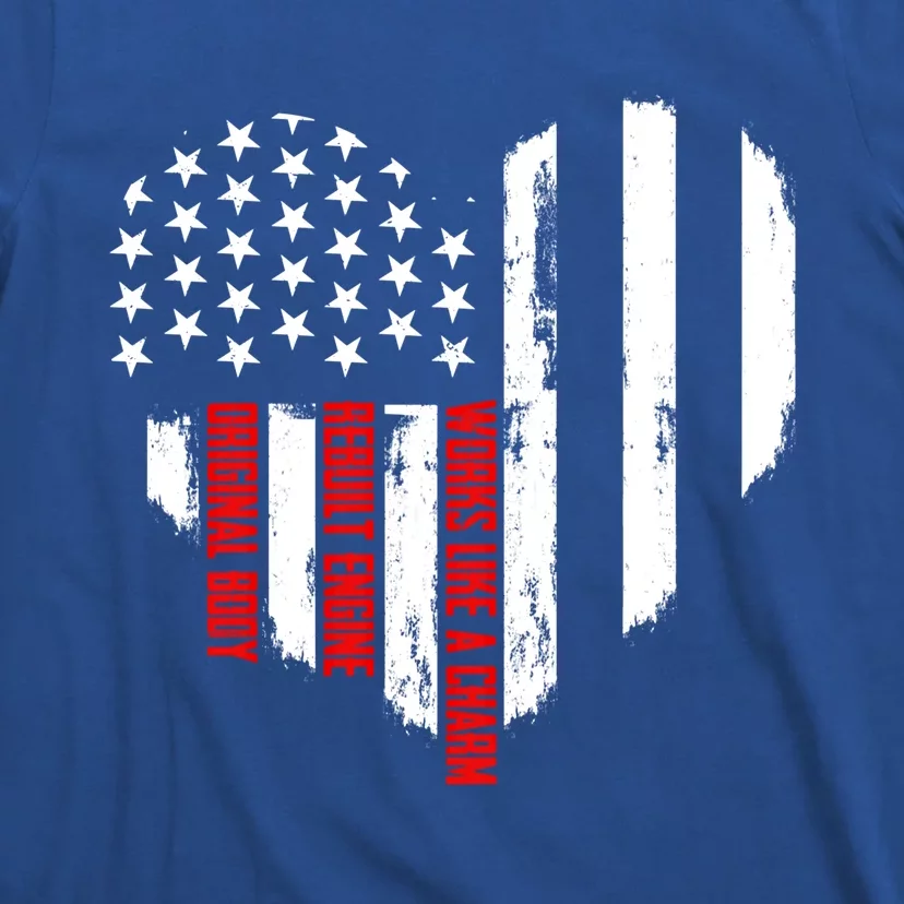 Us Flag Rebuild Engine Open Heart Surgery Patriotic Gift T-Shirt