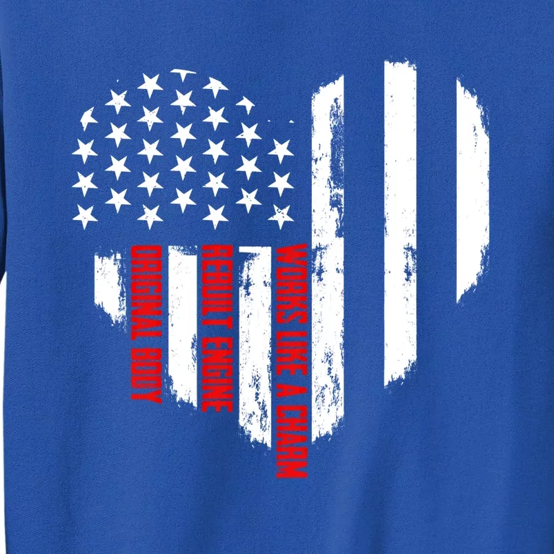 Us Flag Rebuild Engine Open Heart Surgery Patriotic Gift Tall Sweatshirt