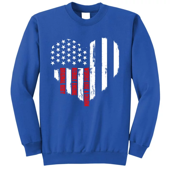 Us Flag Rebuild Engine Open Heart Surgery Patriotic Gift Tall Sweatshirt