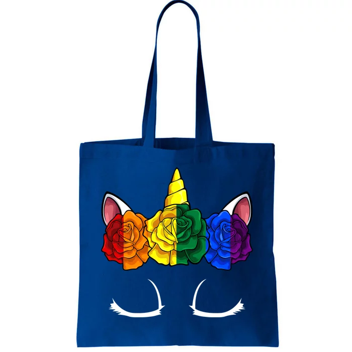 Unicorn Flower Rainbow Lgbtq Cute Gay Pride Flag Ally Meaningful Gift Tote Bag