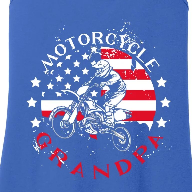 Usa Flag Rider Riding Motorcycle Grandpa Dirt Bike Cool Gift Ladies Essential Tank