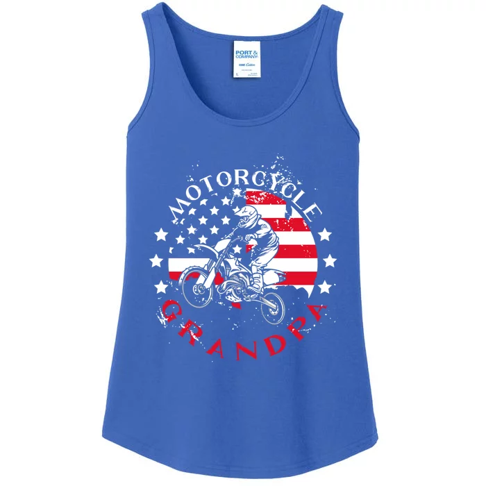 Usa Flag Rider Riding Motorcycle Grandpa Dirt Bike Cool Gift Ladies Essential Tank