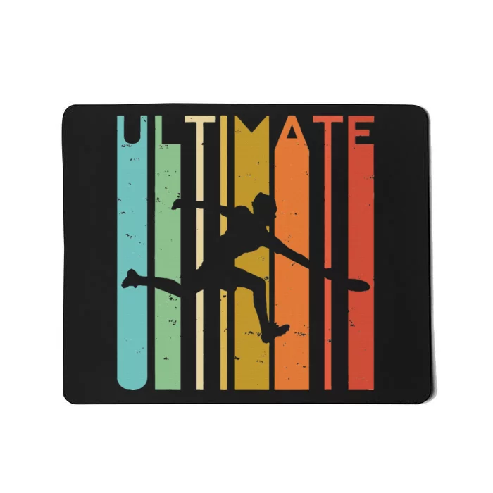 Ultimate Frisbee Retro Player Flying Disc Throwing Mousepad