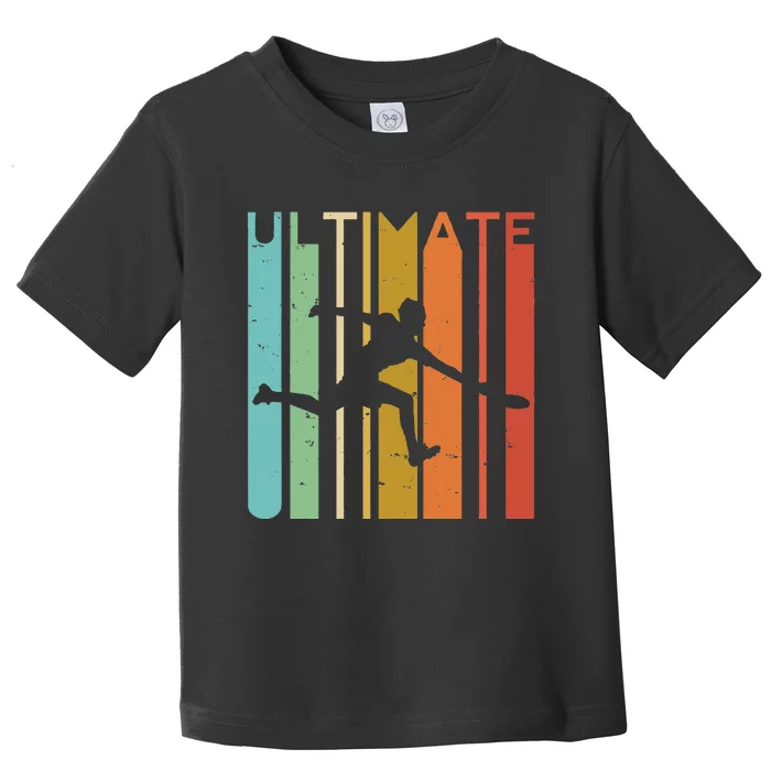 Ultimate Frisbee Retro Player Flying Disc Throwing Toddler T-Shirt