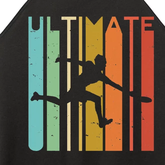 Ultimate Frisbee Retro Player Flying Disc Throwing Women’s Perfect Tri Rocker Tank