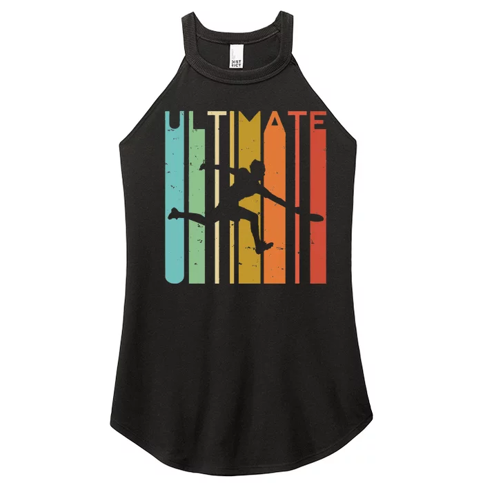 Ultimate Frisbee Retro Player Flying Disc Throwing Women’s Perfect Tri Rocker Tank