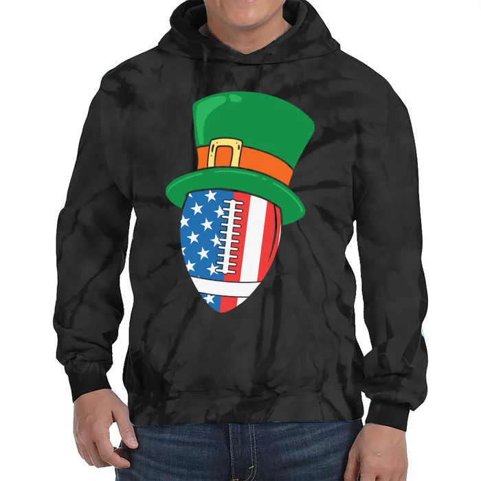 USA Flag Rugby Leprechaun St Patricks Day Tie Dye Hoodie