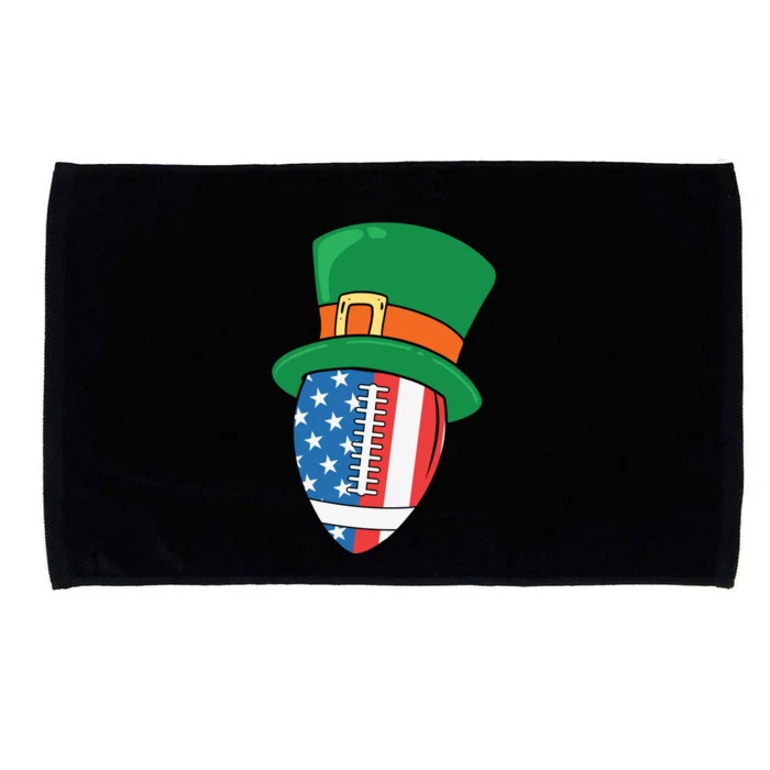 USA Flag Rugby Leprechaun St Patricks Day Microfiber Hand Towel