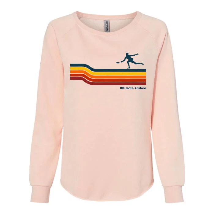 Ultimate Frisbee Retro Color Lines Womens California Wash Sweatshirt