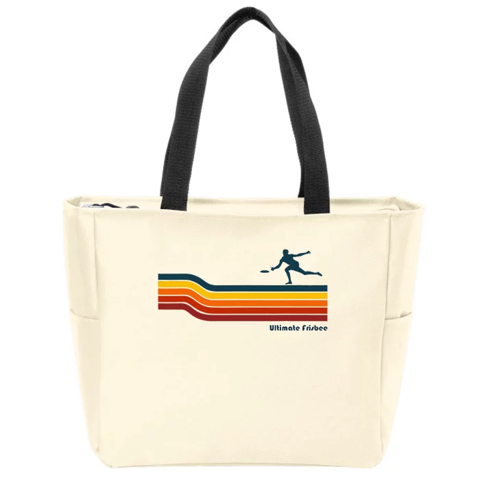 Ultimate Frisbee Retro Color Lines Zip Tote Bag