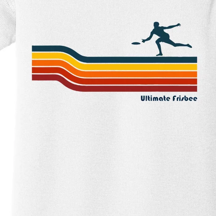 Ultimate Frisbee Retro Color Lines Baby Bodysuit