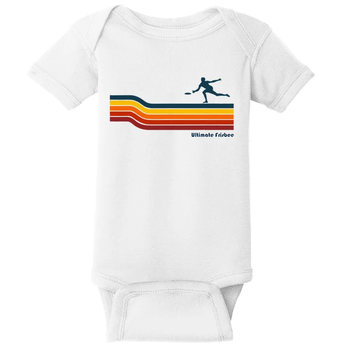 Ultimate Frisbee Retro Color Lines Baby Bodysuit