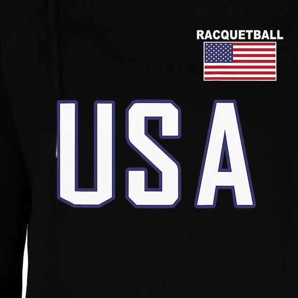 USA Flag Racquetball Clothing American Flag Racquetball Womens Funnel Neck Pullover Hood