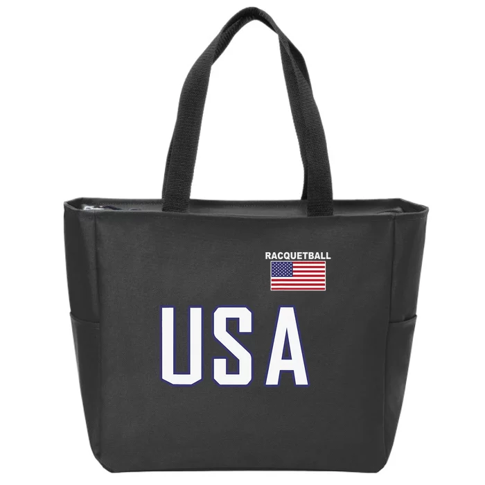 USA Flag Racquetball Clothing American Flag Racquetball Zip Tote Bag