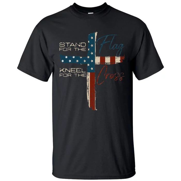 Usa Flag Religious Quote 4th Of July Christian Faith Tall T-Shirt