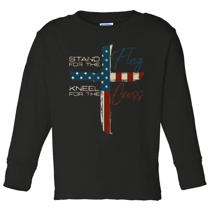 Usa Flag Religious Quote 4th Of July Christian Faith Toddler Long Sleeve Shirt