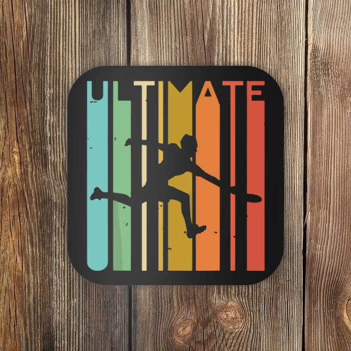 Ultimate Frisbee Retro Player Flying Disc Throwing Coaster