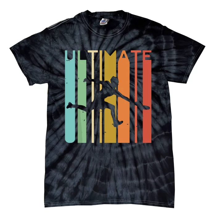 Ultimate Frisbee Retro Player Flying Disc Throwing Tie-Dye T-Shirt