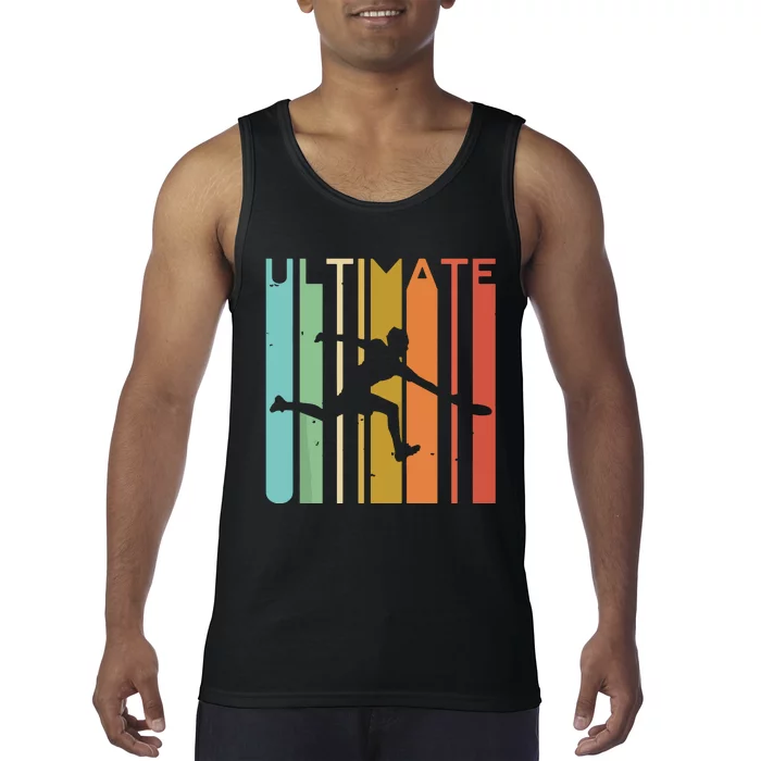 Ultimate Frisbee Retro Player Flying Disc Throwing Tank Top