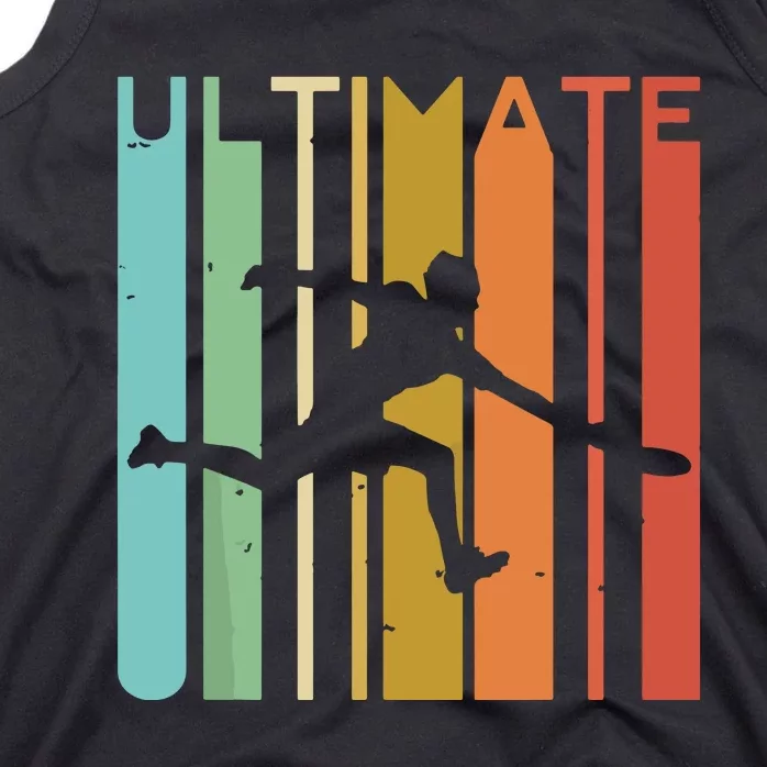 Ultimate Frisbee Retro Player Flying Disc Throwing Tank Top