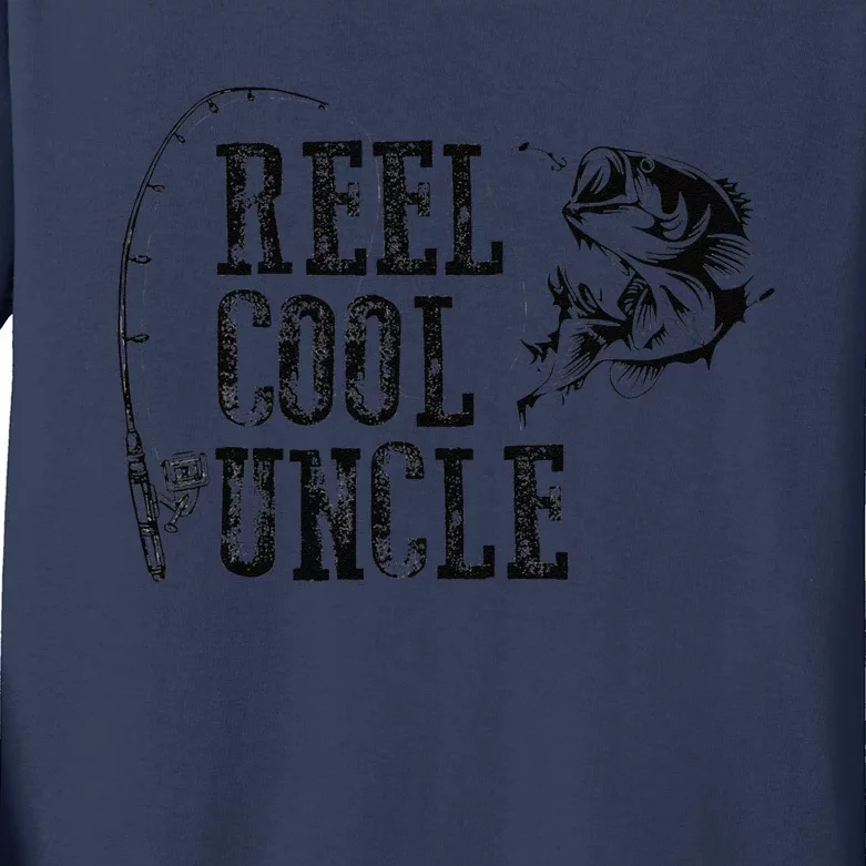 Uncle Fishing Reel Cool Uncle Funny Gift Kids Long Sleeve Shirt