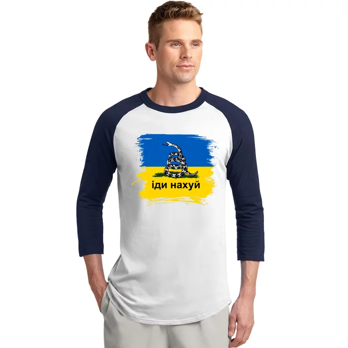 Ukraine Flag Russian Warship Go F Yourself Baseball Sleeve Shirt