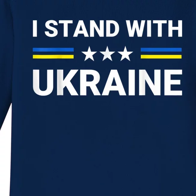 Ukrainian Flag Support Ukraine Freedom I Stand With Ukraine Gift Baby Long Sleeve Bodysuit