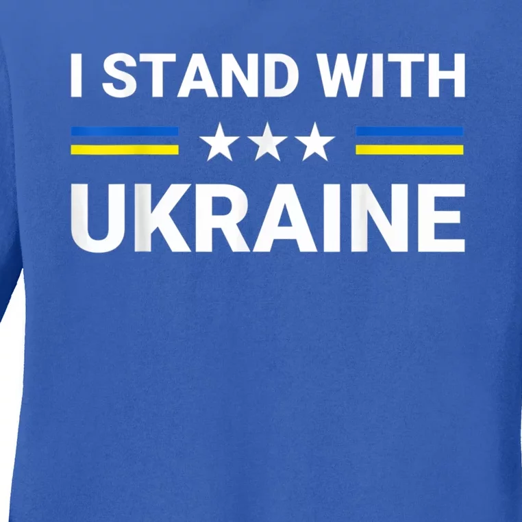 Ukrainian Flag Support Ukraine Freedom I Stand With Ukraine Gift Ladies Long Sleeve Shirt