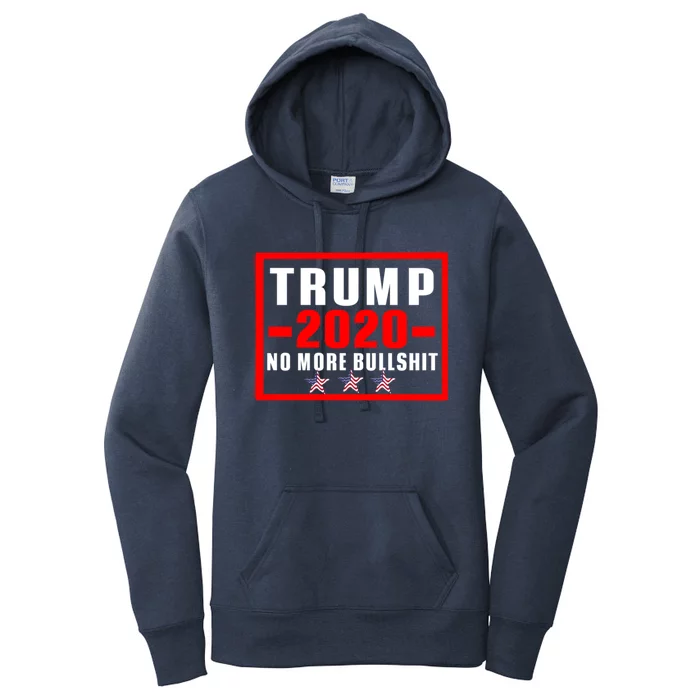 Usa Flag Stars Pro Trump Reelect 2020 No More Bullshit Gift Women's Pullover Hoodie