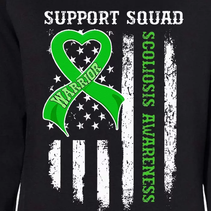 USA Flag Support Squad Scoliosis Awareness Womens California Wash Sweatshirt