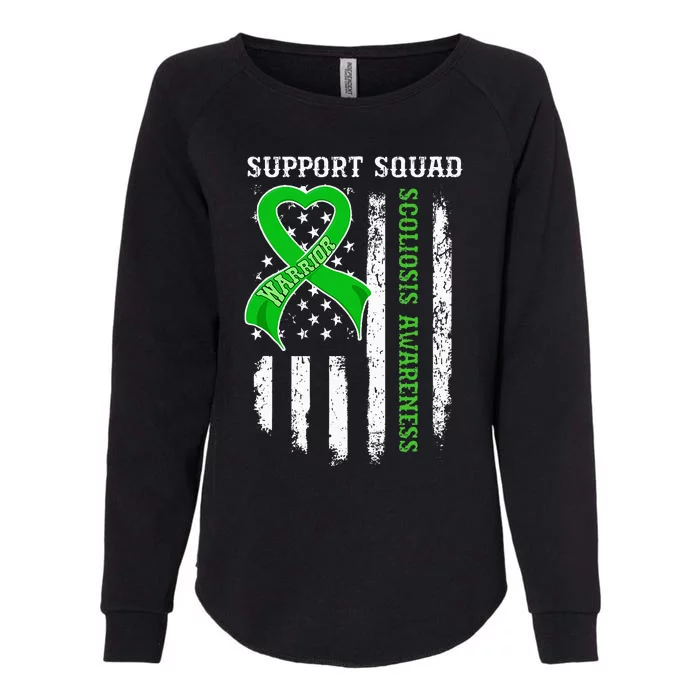 USA Flag Support Squad Scoliosis Awareness Womens California Wash Sweatshirt