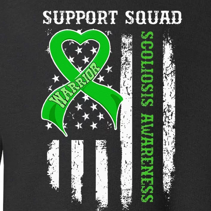 USA Flag Support Squad Scoliosis Awareness Toddler Sweatshirt