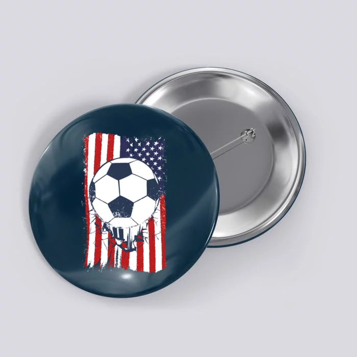 USA Flag Soccer Lover Button