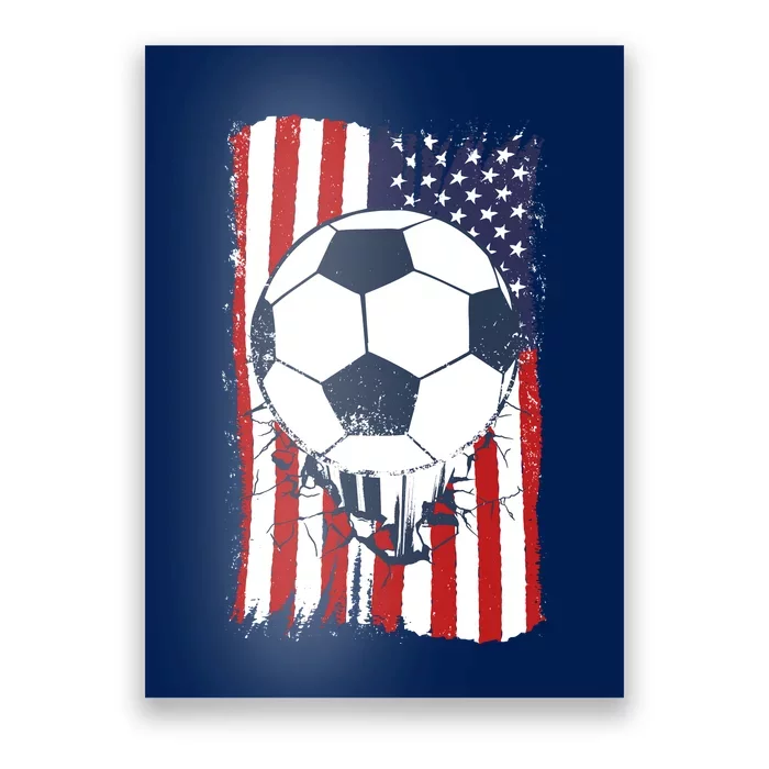 USA Flag Soccer Lover Poster