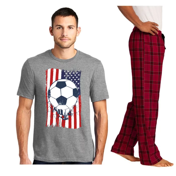 USA Flag Soccer Lover Pajama Set