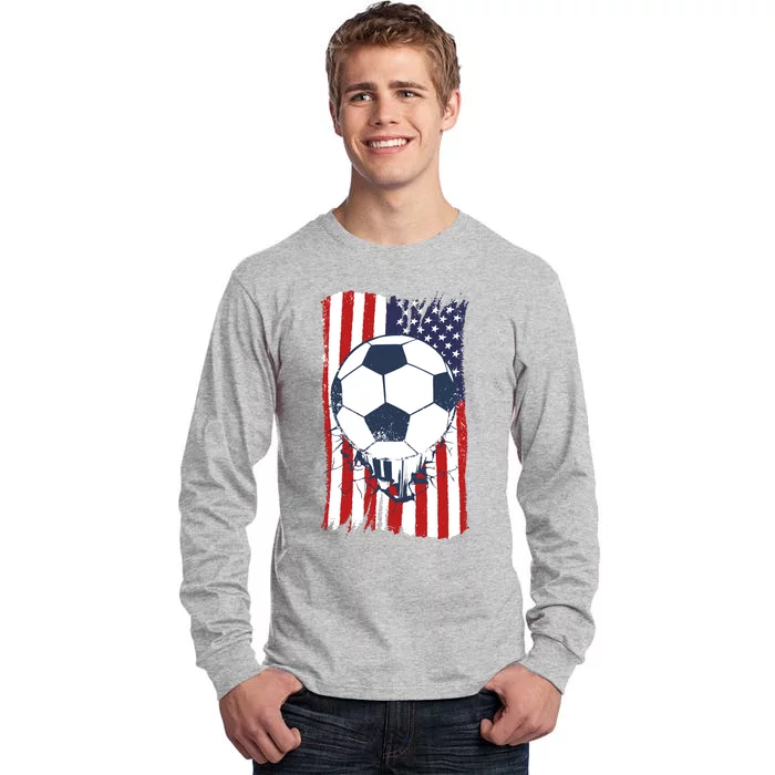 USA Flag Soccer Lover Tall Long Sleeve T-Shirt