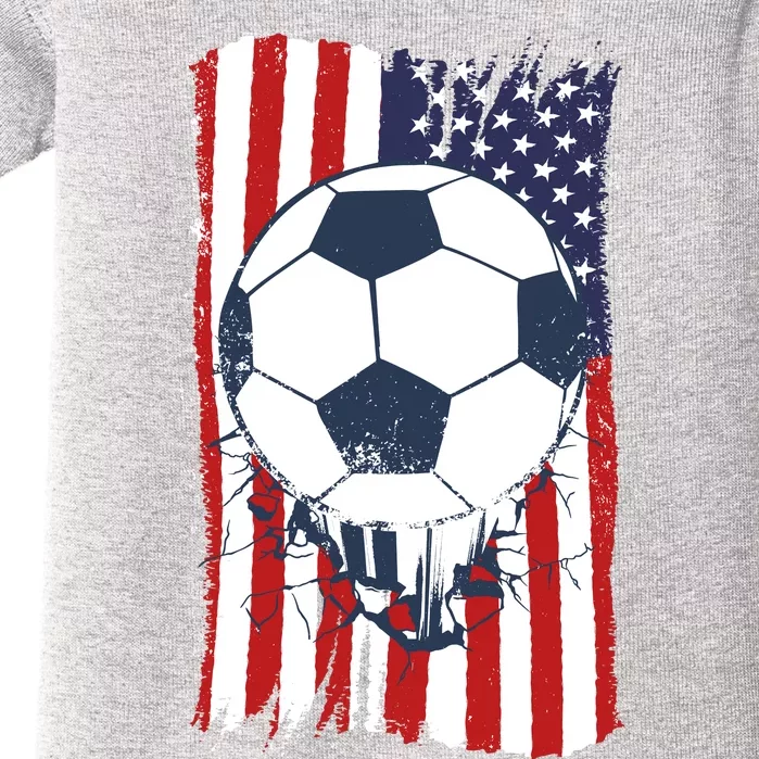 USA Flag Soccer Lover Baby Bodysuit