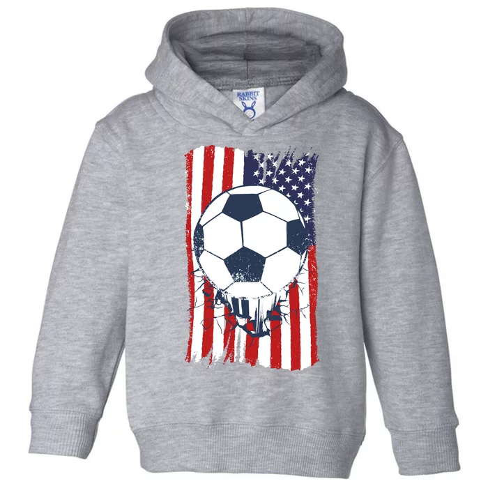 USA Flag Soccer Lover Toddler Hoodie