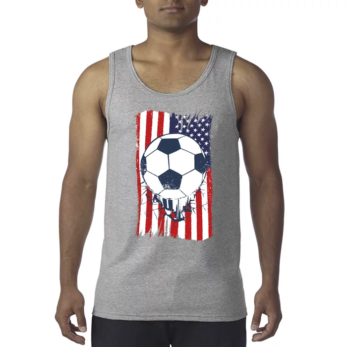 USA Flag Soccer Lover Tank Top