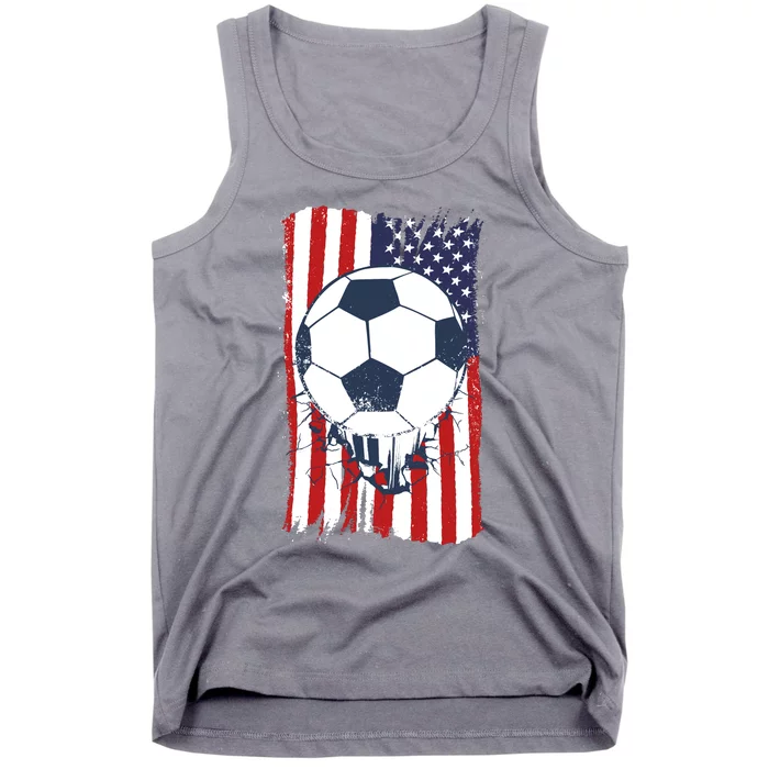 USA Flag Soccer Lover Tank Top